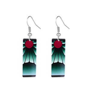 The KedStore R-2 Hot Anime Earrings for Demon Slayer Tanjiro Nezuko Cosplay Props Jewelry Accessores Double-sided Acrylic Charm Unisex