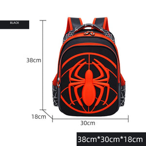The KedStore Red Black 38cm A5 Spiderman School Bag Captain America Children Anime Figure Backpack Primary Kids