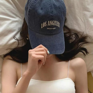 The KedStore Retro Washed Cotton Baseball Cap Men Women Letter Embroidery Hip Hop Hat Unisex Spring Summer Adjustable Snapback Sports Caps