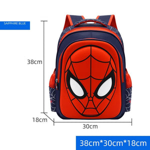 The KedStore Royal Blue 38cm Spiderman School Bag Captain America Children Anime Figure Backpack Primary Kids