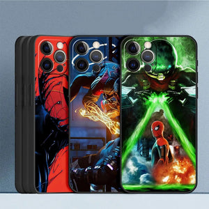 SpiderMan Parallel Universe Silicone Case For Apple iPhone 13 12 11 Pro Max 7 8 12Mini XS XR X 5 5S SE 6 6S Plus Phone Cover