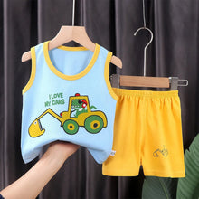 Load image into Gallery viewer, 2PCS Children Clothing Vest Suit Children&#39;s Sets Summer Cotton T-Shirts Shorts Boys Girls Sleeveless Kids Clothes