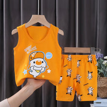 Load image into Gallery viewer, 2PCS Children Clothing Vest Suit Children&#39;s Sets Summer Cotton T-Shirts Shorts Boys Girls Sleeveless Kids Clothes