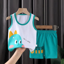 Load image into Gallery viewer, 2PCS Children Clothing Vest Suit Children&#39;s Sets Summer Cotton T-Shirts Shorts Boys Girls Sleeveless Kids Clothes