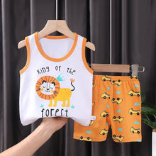 Load image into Gallery viewer, 2PCS Children Clothing Vest Suit Children&#39;s Sets Summer Cotton T-Shirts Shorts Boys Girls Sleeveless Kids Clothes