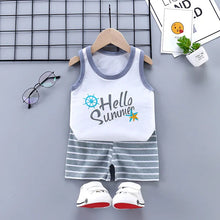 Load image into Gallery viewer, The KedStore style 3 / 9M 2PCS Children Clothing Vest Suit Children&#39;s Sets Summer Cotton T-Shirts Shorts Boys Girls Sleeveless Kids Clothes