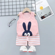 Load image into Gallery viewer, The KedStore style 4 / 9M 2PCS Children Clothing Vest Suit Children&#39;s Sets Summer Cotton T-Shirts Shorts Boys Girls Sleeveless Kids Clothes