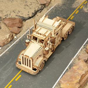 The KedStore Train Model 3D Wooden Puzzle Toy Assembly Locomotive Model Building Kits for Children Building Toy