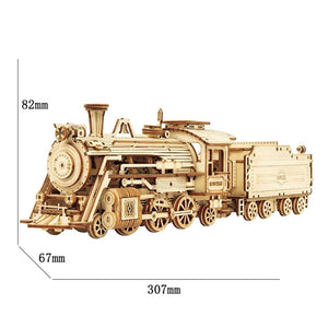 Train Model 3D Wooden Puzzle Toy Assembly Locomotive Model Building Kits for Children Building Toy