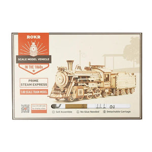 The KedStore Train Model 3D Wooden Puzzle Toy Assembly Locomotive Model Building Kits for Children Building Toy