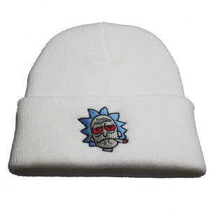 The KedStore White Hat Rick & Morty Embroidery Beanie Knitted Hat