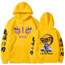 Load image into Gallery viewer, Anime Demon Slayer Hoodies Akaza Graphic Printed Pullover Fashion Cosplay Sudadera Harajuku Streetwear Y2K Sweatshirt Male Cloth