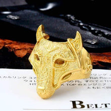 Load image into Gallery viewer, BEIER official store 7 / Gold colour Viking Nordic Wolf Ring