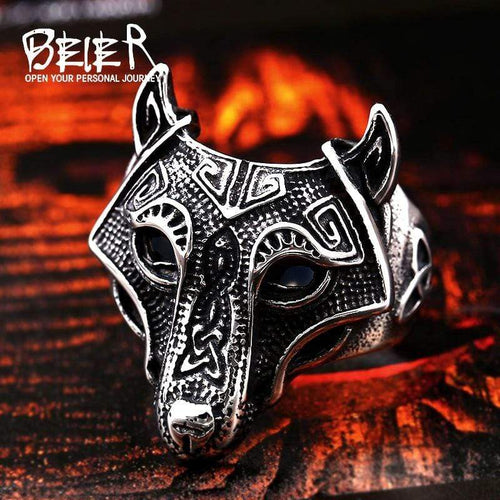 Viking Nordic Wolf Ring