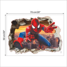 Load image into Gallery viewer, Blessing Sticker House (AliExpress) Spiderman through wall sticker for kids room. 3d effect