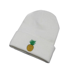 Oberlo White Embroidered Beanie for winter and Autumn outdoor hiking cap