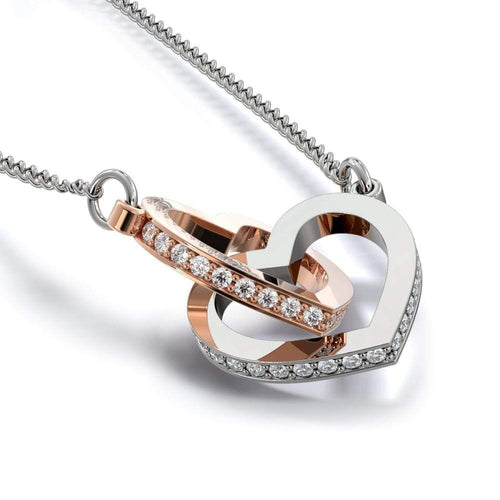 Polished Stainless Steel Interlocking Heart Necklace