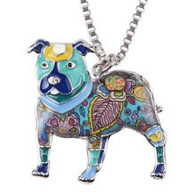 Load image into Gallery viewer, Store No. 210399 Blue Pit Bull Enamel Necklace