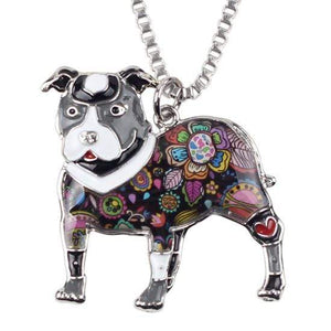 Store No. 210399 Grey Pit Bull Enamel Necklace