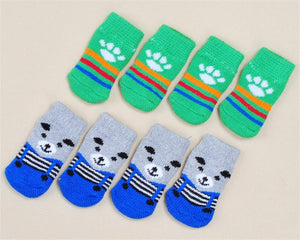 Store No. 320842 Puppy / Dog / Cat Shoes - Soft Knits Socks - Anti Slip/Skid Pet Socks For Small Dogs and Cats - 4pcs/set