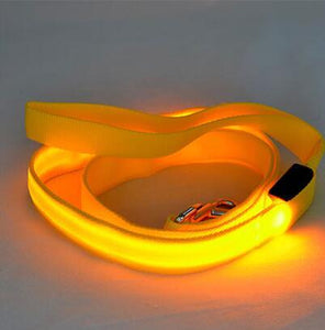 Store No. 320842 Yellow / Width 25mm LED Dog and Cat Leash