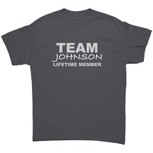 Load image into Gallery viewer, teelaunch Apparel Charcoal / S Team Johnson T-Shirt