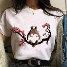 Load image into Gallery viewer, Leuke Kat T Shirt My Neighbor Totoro T-shirt Women Studio Ghibli Tshirt Kawaii Tee Miyazaki Hayao Funny Cartoon Top shirt Female