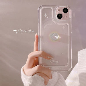 The KedStore 0 2 / For iphone 7 8 Plus For iphone 11 12 13 Mini 14 Pro Max Sweet Transparent Crystal Bow Tie Silicone Anti-drop Shell