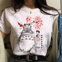 Load image into Gallery viewer, Leuke Kat T Shirt My Neighbor Totoro T-shirt Women Studio Ghibli Tshirt Kawaii Tee Miyazaki Hayao Funny Cartoon Top shirt Female