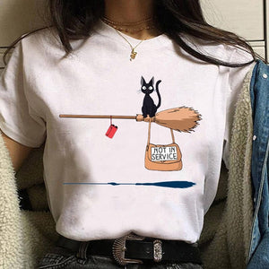 The KedStore 0 5 / S Leuke Kat T Shirt My Neighbor Totoro T-shirt Women Studio Ghibli Tshirt Kawaii Tee Miyazaki Hayao Funny Cartoon Top shirt Female