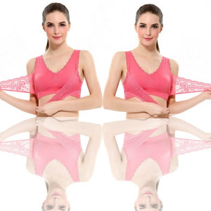 Fitness Yoga Sports Bra / Padded Push Up Bra / Lace Crop Top / Yoga Gym Shirt / Sport Brassiere Top