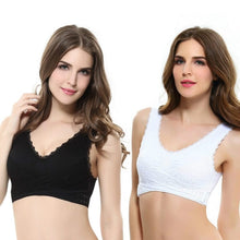 Load image into Gallery viewer, Fitness Yoga Sports Bra / Padded Push Up Bra / Lace Crop Top / Yoga Gym Shirt / Sport Brassiere Top