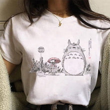 Load image into Gallery viewer, The KedStore 0 Leuke Kat T Shirt My Neighbor Totoro T-shirt Women Studio Ghibli Tshirt Kawaii Tee Miyazaki Hayao Funny Cartoon Top shirt Female