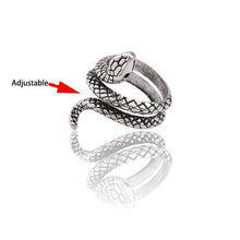 Load image into Gallery viewer, The KedStore 11 / adjustable snake Gothic Punk Stainless Steel Ring Retro Rabbit Snake Tiger Wolf Rings Skeleton Devil Evil Eye Ring