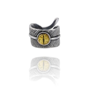 The KedStore 11 / adjustable Yellow Gothic Punk Stainless Steel Ring Retro Rabbit Snake Tiger Wolf Rings Skeleton Devil Evil Eye Ring