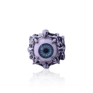 The KedStore 11 / Blue Evil Eye Gothic Punk Stainless Steel Ring Retro Rabbit Snake Tiger Wolf Rings Skeleton Devil Evil Eye Ring