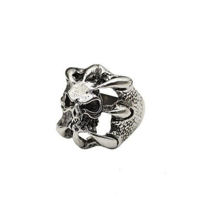 The KedStore 11 / Claw Skull head Gothic Punk Stainless Steel Ring Retro Rabbit Snake Tiger Wolf Rings Skeleton Devil Evil Eye Ring