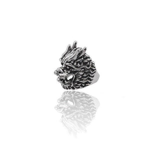 The KedStore 11 / dragon Gothic Punk Stainless Steel Ring Retro Rabbit Snake Tiger Wolf Rings Skeleton Devil Evil Eye Ring