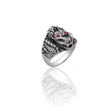 Load image into Gallery viewer, The KedStore 11 / Dragon Head Ring Gothic Punk Stainless Steel Ring Retro Rabbit Snake Tiger Wolf Rings Skeleton Devil Evil Eye Ring