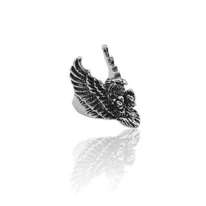 The KedStore 11 / eagle Gothic Punk Stainless Steel Ring Retro Rabbit Snake Tiger Wolf Rings Skeleton Devil Evil Eye Ring