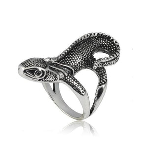 The KedStore 11 / Lizard Ring Gothic Punk Stainless Steel Ring Retro Rabbit Snake Tiger Wolf Rings Skeleton Devil Evil Eye Ring