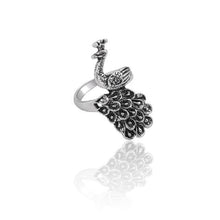 Load image into Gallery viewer, The KedStore 11 / Peacock Ring Gothic Punk Stainless Steel Ring Retro Rabbit Snake Tiger Wolf Rings Skeleton Devil Evil Eye Ring