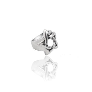 The KedStore 11 / Pentagram Gothic Punk Stainless Steel Ring Retro Rabbit Snake Tiger Wolf Rings Skeleton Devil Evil Eye Ring