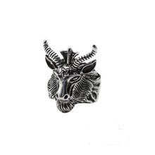 Load image into Gallery viewer, The KedStore 11 / Sheep head Gothic Punk Stainless Steel Ring Retro Rabbit Snake Tiger Wolf Rings Skeleton Devil Evil Eye Ring