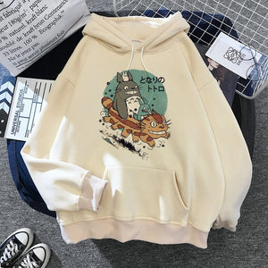 The KedStore 126 / S My Neighbor Totoro Harajuku Hoodie Studio Ghibli Kawaii Sweatshirt Miyazaki Hayao - S-XXL-XXXL