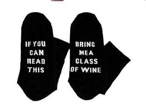 Socks If You can read this Bring Me a Glass of Wine Socks