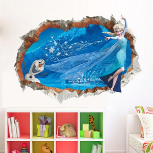 The KedStore 14173 Elsa Anna princess wall stickers Disney Frozen wall decals.