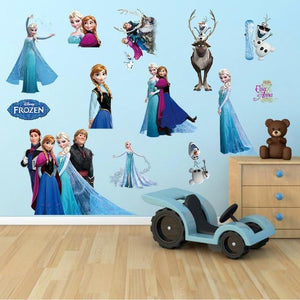 Elsa Anna princess wall stickers Disney Frozen wall decals.