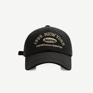 The KedStore 1989-black / Adjustable Cotton Men Women Girls Baseball Caps Solid Embroidery Cap Adjustable Baseball Hats