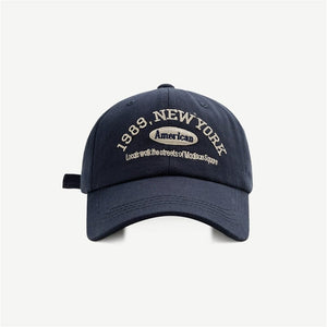 The KedStore 1989-deepblue / Adjustable Cotton Men Women Girls Baseball Caps Solid Embroidery Cap Adjustable Baseball Hats